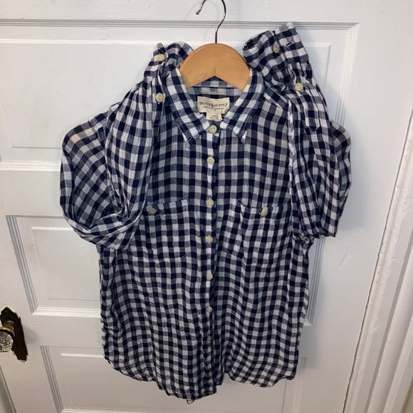 Denim & Supply Ralph Lauren Navy Plaid Shirt​ - Picture 7 of 10